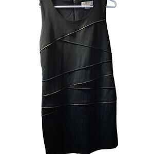 Michael Kors Women Sleeveless 1/2 Zip Knee Shift Dress Black Size 10
